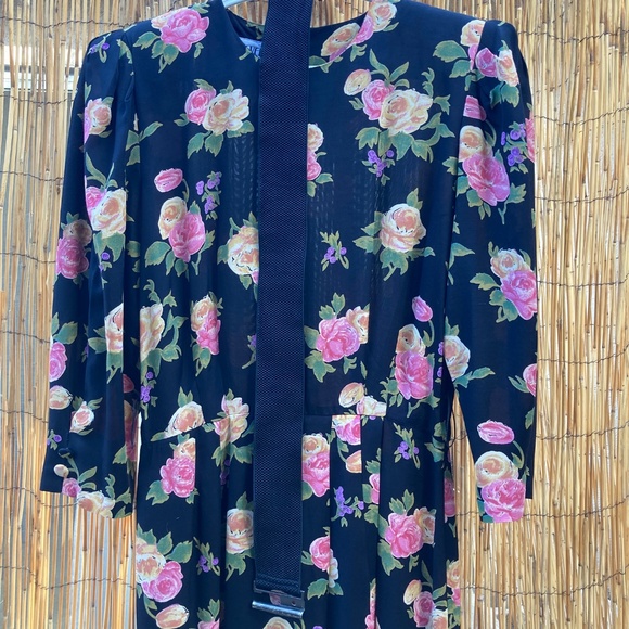Vintage Black Floral Dress - Picture 8 of 11